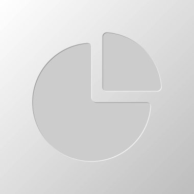 İş pasta grafiği simgesi. Kağıt tasarımı. Düzenlenen sembolü. Çekirdeksiz stili