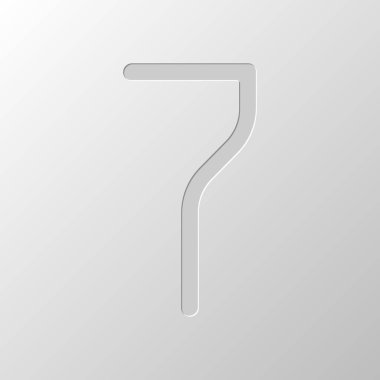 7 sayı, ad, sıfat, yedinci. Kağıt tasarımı. Düzenlenen sembolü. Çekirdeksiz stili