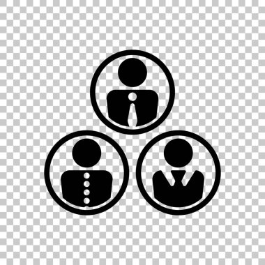 Office insanlar, takım. Saydam arka plan siyah sembolü