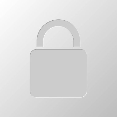 kilit simgesi. Kağıt tasarımı. Düzenlenen sembolü. Çekirdeksiz stili