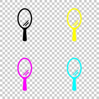 Basit el ayna simgesi. Cmyk simgeleri şeffaf arka plan üzerinde renkli dizi