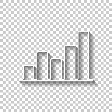 Grapgic finans, büyümek. Gölge şeffaf arka plan üzerinde beyaz anahat işaretiyle