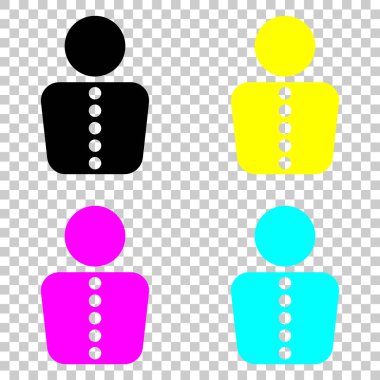 iş adamı simgesi. Cmyk simgeleri şeffaf arka plan üzerinde renkli dizi.