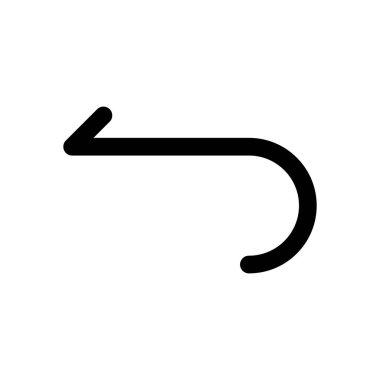 Basit ok, geriye doğru. Gezinti simgesi. Doğrusal sembolü ile ince bir çizgi. Bir çizgi stili