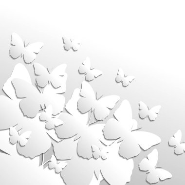 Soyut 3d dekoratif tasarım pek çok kağıt-kelebekler oluşturulur. Işık ve gölge ile Origami