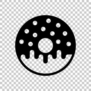 Çörek, gıda, üstten görünüm simgesi. Saydam arka plan siyah sembolü