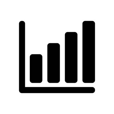 Büyüyen grafik hat simgesi. Beyaz arka planda siyah simgesi