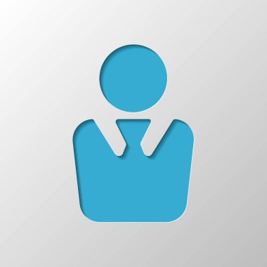 iş adamı simgesi. Kağıt tasarımı. Gölge ile düzenlenen sembolü