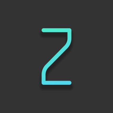 Sayı 2, rakamı, iki. Renkli logo kavramı koyu arka plan üzerinde yumuşak gölge ile. Masmavi okyanus rengini simgesi