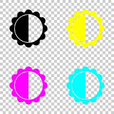 parlaklık. basit siluet. Cmyk simgeleri şeffaf arka plan üzerinde renkli dizi