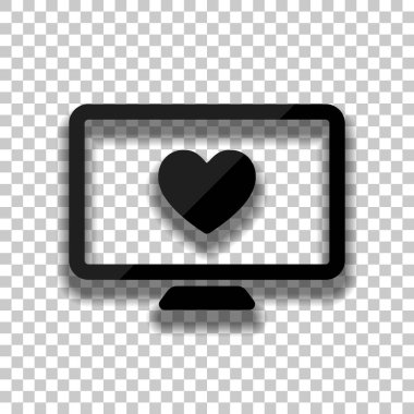 bilgisayar ve duydum. basit simgesi. Saydam arka plan üzerinde yumuşak gölgeli siyah cam kutsal kişilerin resmi