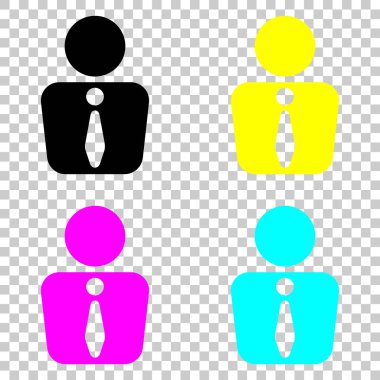 iş adamı simgesi. Cmyk simgeleri şeffaf arka plan üzerinde renkli dizi.