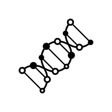 DNA simgesi. Beyaz arka planda siyah simgesi