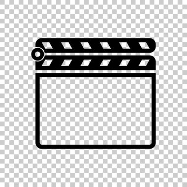 Film bel soğukluğu kurulu sinema kapat simgesini. Saydam arka plan üzerinde siyah simgesi.