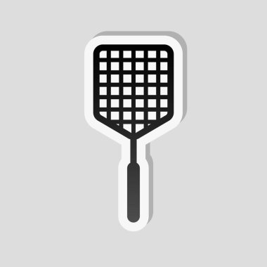 Sinek sineklik simgesi. Etiket tarzı ile beyaz ve gri arka plan üzerinde basit gölge