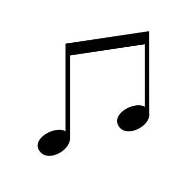 Müzik Not simgesi. Beyaz arka planda siyah simgesi