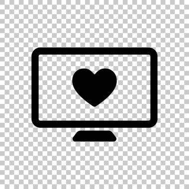 bilgisayar ve duydum. basit simgesi. Saydam arka plan üzerinde.