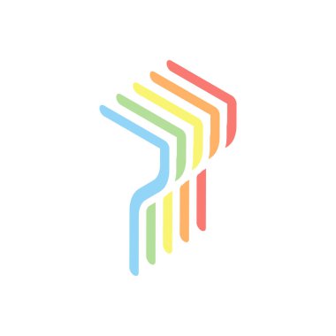 7 sayı, ad, sıfat, yedinci. Beyaz arka plan üzerinde renkli izometrik simgeler yığını