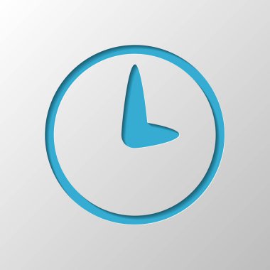 Basit simge saatin. Kağıt tasarımı. Gölge ile düzenlenen sembolü