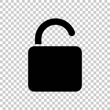 simgesini kilidini. Saydam arka plan üzerinde siyah simgesi.