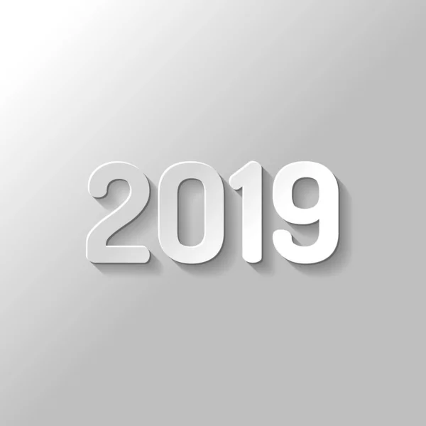2019 Sayı Simgesi Yeni Yılınız Kutlu Olsun Kağıt Tarzı Ile — Stok Vektör