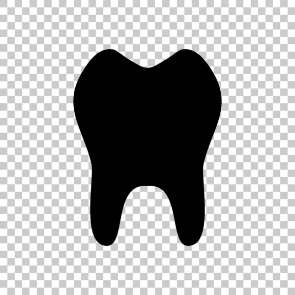 Tooth Simple Icon Black Symbol Transparent Background — Stock Vector