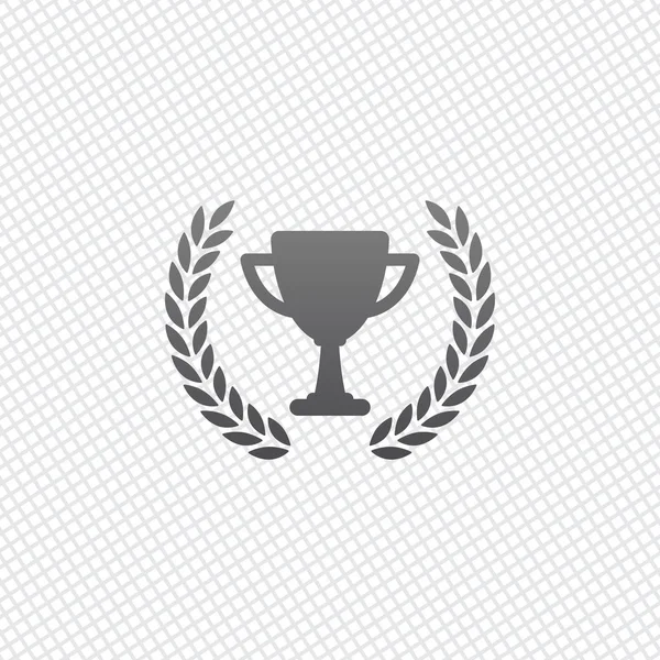 Taça Dos Campeões Com Coroa Louros Ícone Simples Fundo Grelha —  Vetores de Stock