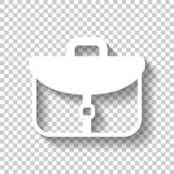 Aktentasche Bürotasche Weißes Symbol Mit Schatten Auf Transparentem Hintergrund — Stockvektor