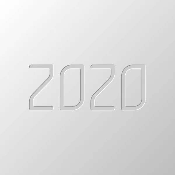 2020年数字图标 新年快乐 纸张设计 切割的符号 — 图库矢量图片