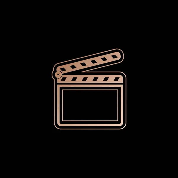 Film Clap Board Cinéma Ouvrir Icône Style Rouge Sur Fond — Image vectorielle