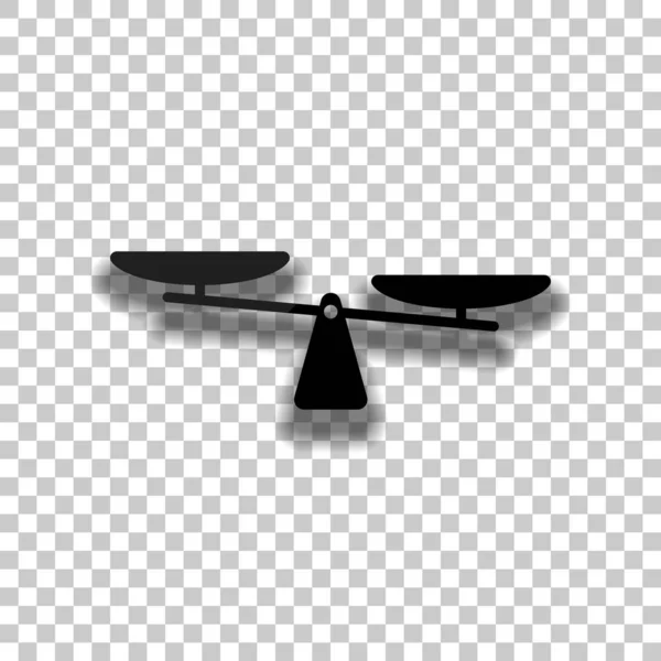 Силуэт Масштаба Простой Символ Значок Черного Стекла Мягкой Тенью Прозрачном — стоковый вектор