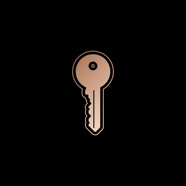 Schlüsselsymbol Rotgold Stil Auf Schwarzem Hintergrund — Stockvektor