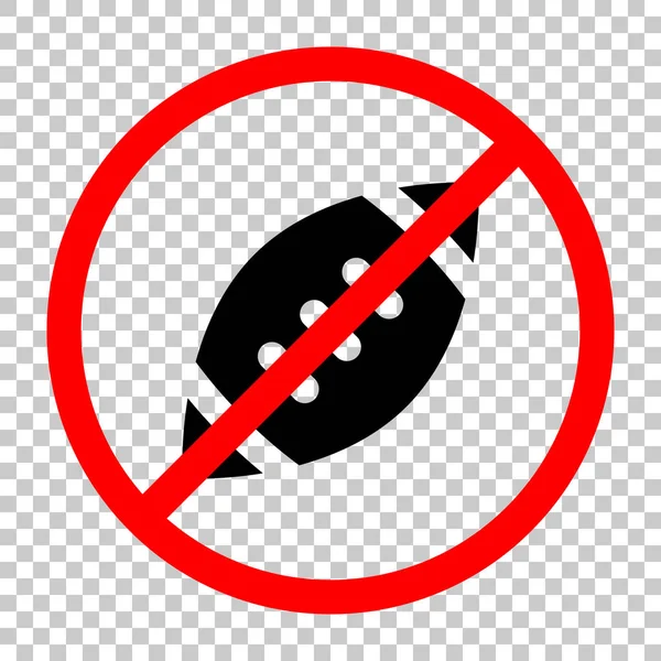 American Football Logo Eenvoudige Rugby Bal Pictogram Niet Toegestaan Zwarte — Stockvector
