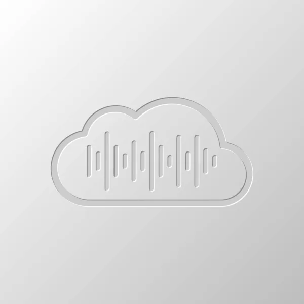 Eenvoudige Pictogram Met Cloud Geluid Equalizer Golf Dunne Overzicht Ontwerp — Stockvector