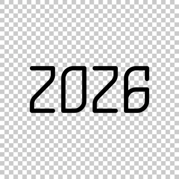 2026 Εικονίδιο Αριθμού Ευτυχισμένος Καινούριος Χρόνος Διαφανές Φόντο — Διανυσματικό Αρχείο