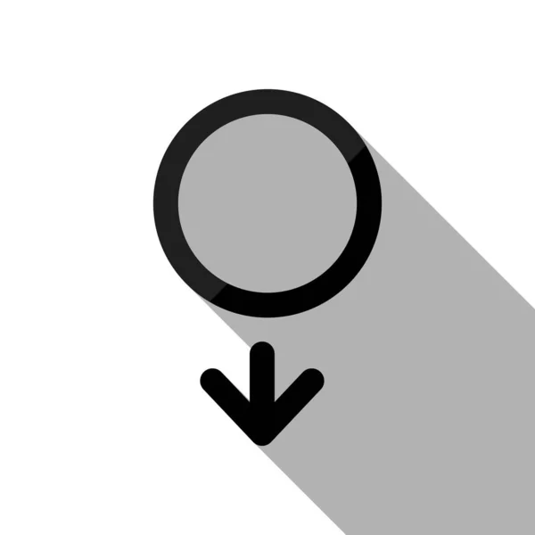 Gender Symbol Linear Symbol Simple Men Icon Black Object Long — Stock Vector