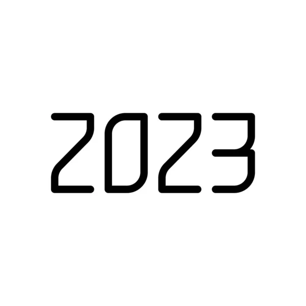 2023 Número Icono Feliz Año Nuevo Negro Sobre Fondo Blanco — Archivo Imágenes Vectoriales