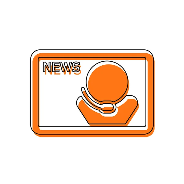 Noticias Con Altavoz Icono Aislado Compuesto Por Contorno Delgado Negro — Vector de stock