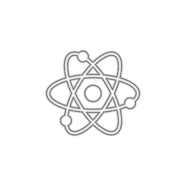 Символ Наукового Атома Проста Піктограма Точковий Контур Силуету Тіні Білому — стоковий вектор