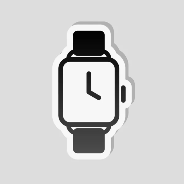 Reloj Inteligente Mano Con Pantalla Cuadrada Icono Tecnología Estilo Etiqueta — Vector de stock