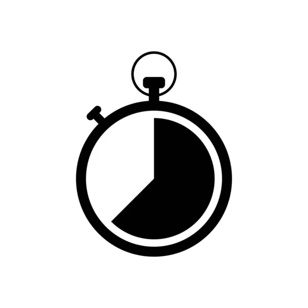 Chronomètre Icône Simple Icône Noire Sur Fond Blanc — Image vectorielle