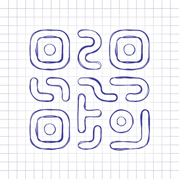 Kód Ikona Technologie Jednoduché Logo Ručně Nakreslený Obrázek List Papíru — Stockový vektor