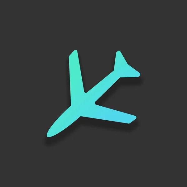 Icono Avión Concepto Logotipo Colorido Con Sombra Suave Sobre Fondo — Vector de stock