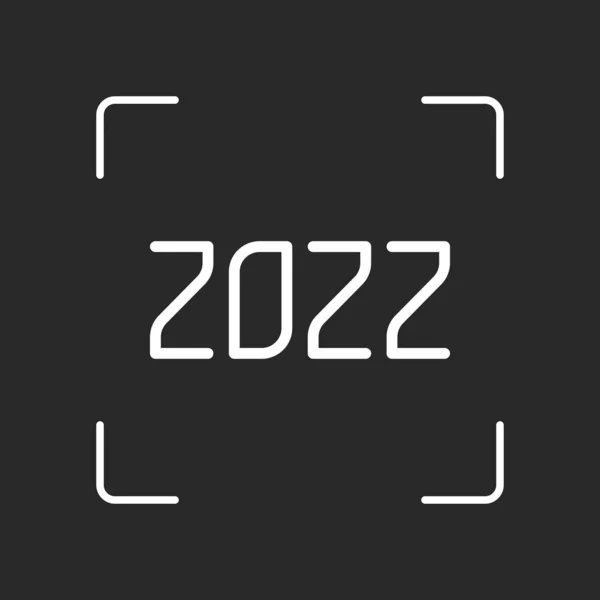 Icône Numéro 2022 Bonne Année Objet Blanc Autofocus Caméra Sur — Image vectorielle