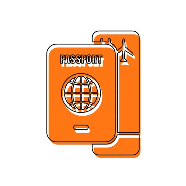 Passport Boarding Pass Air Travel Concept Isolated Icon Consisting Black — Stock Vector