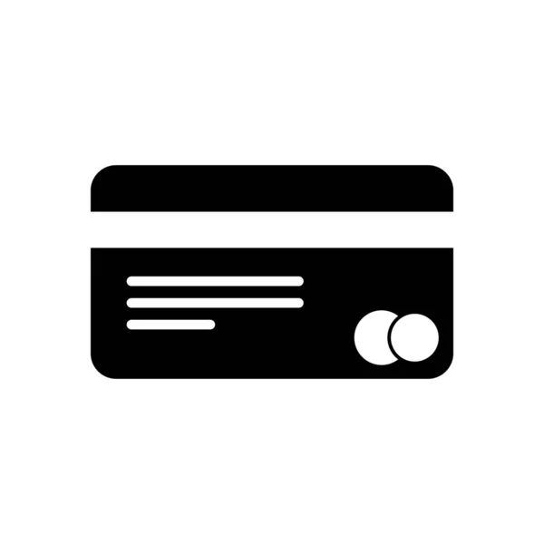 Plastikkreditkartensymbol Schwarzes Symbol Auf Weißem Hintergrund — Stockvektor