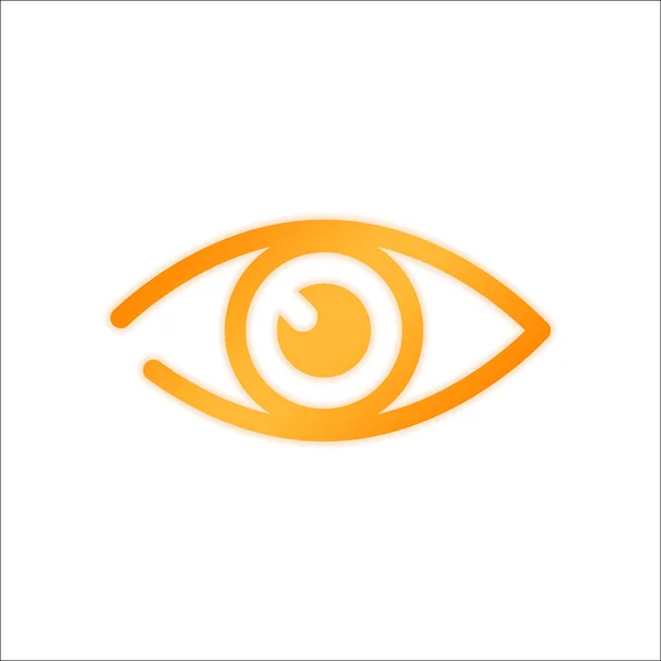 Icône Simple Oeil Panneau Orange Avec Faible Luminosité Sur Fond — Image vectorielle