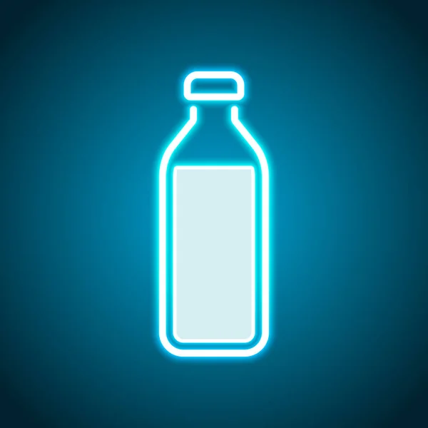 Fles Water Eenvoudige Pictogram Neon Stijl Lichte Decoratie Pictogram Lichte — Stockvector