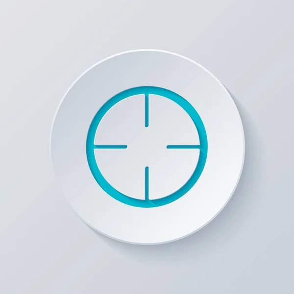 Icono Objetivo Simple Corta Círculo Con Capas Grises Azules Estilo — Vector de stock