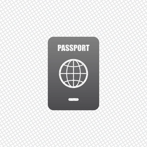 Passaporte Ícone Simples Fundo Grelha — Vetor de Stock